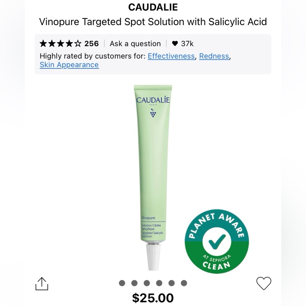 Caudalie Acne Vinopure Targeted Spot Solution w Salicylic Acid NWT